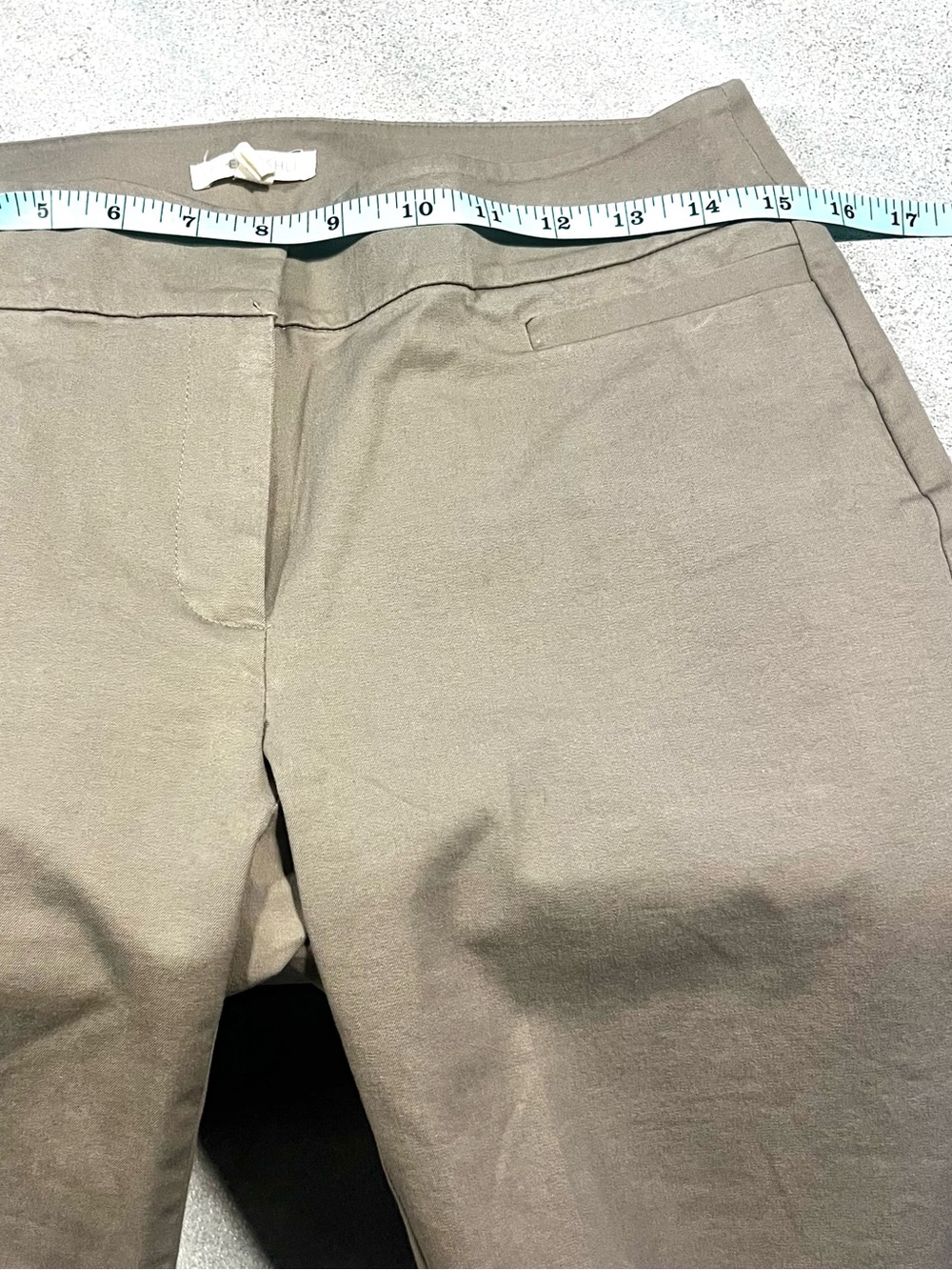 Eileen Fisher Organic Cotton Tapered Chino Pants  Mid-Rise Flat Front Size 4 - Picture 5 of 10